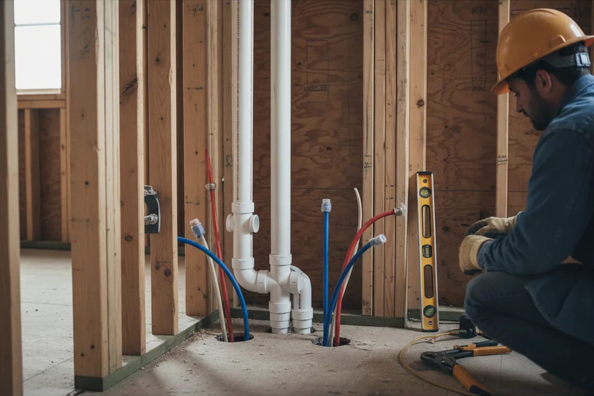 Drain and supply rough-in during Drain Cleaning in Summitville